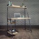 Industrial Style Bench Desk with Shelf